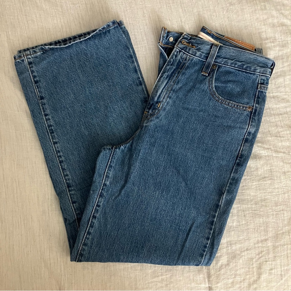 Levi's Women's High Waisted Straight Jeans Sz 26 Joe Stoned - Medium Indigo EUC